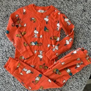 Hanna Andersson Orange Snoopy Kids Pajama Set